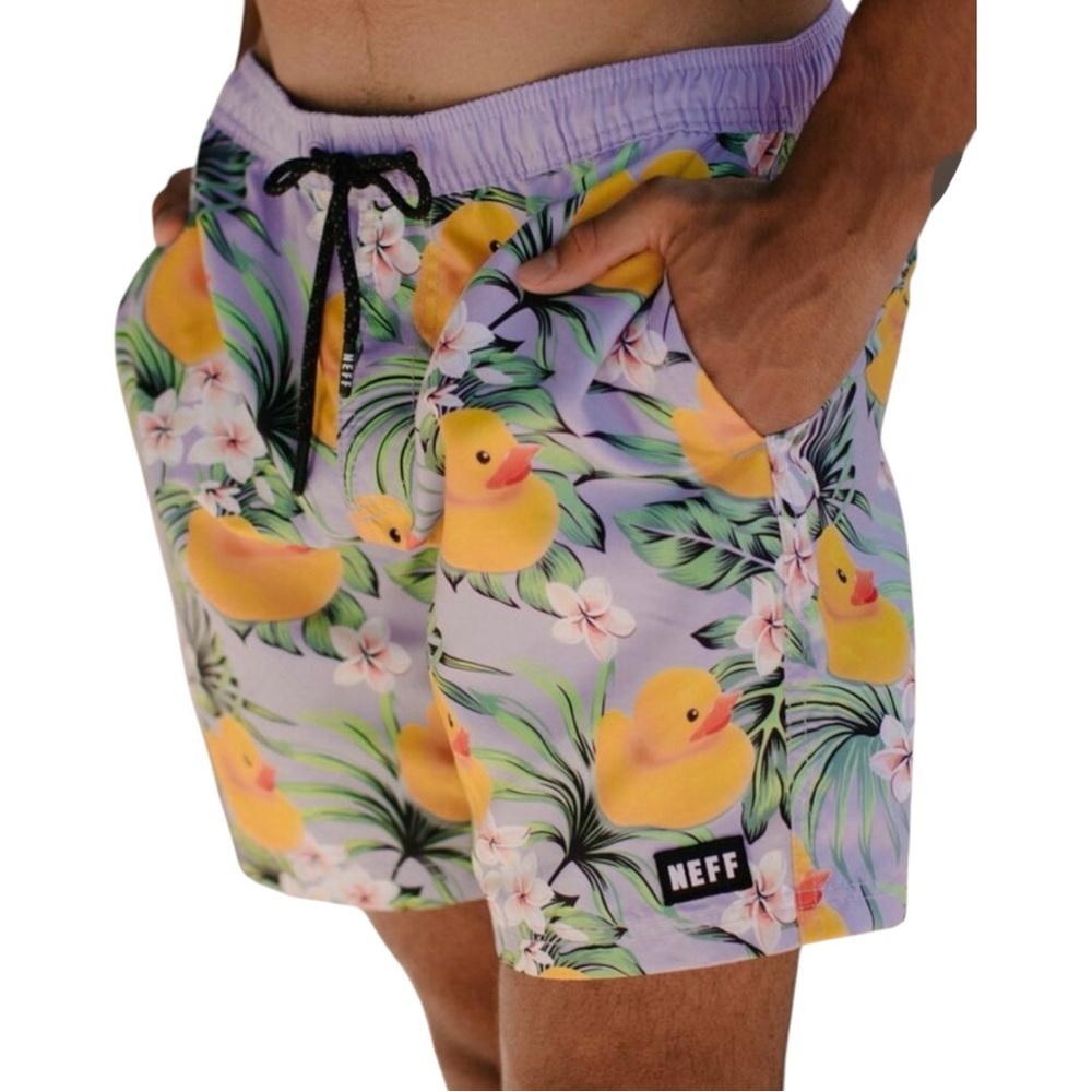 NEFF Rubber Duck Tropical Swim Trunks Unisex Men’s Medium Cruise Board Shorts